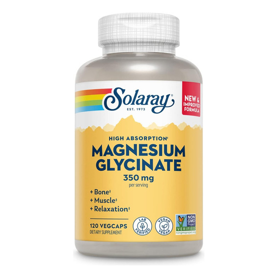 Solaray Magnesio Glicinato 350mg Porción X 120 Cáps