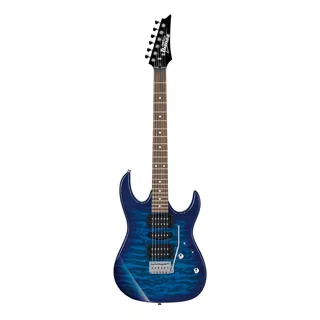 Guitarra Eléctrica Ibanez Rg Gio Grx70qa De Álamo Transparent Blue Burst Con Diapasón De Amaranto
