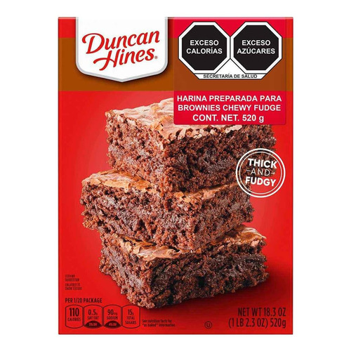 Harina Para Brownie Duncan Hines Chewy Fudge 520g