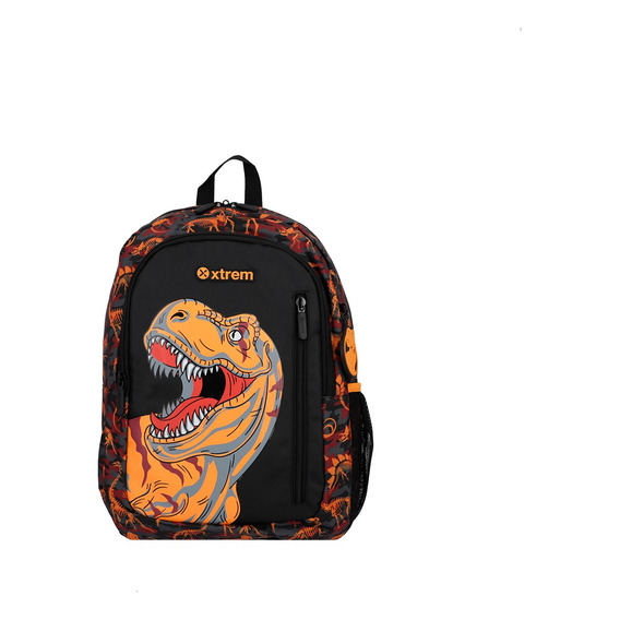 Mochila Xtrem Logan 4xt Orange Dino Color Naranjo Diseño de la tela Lisa