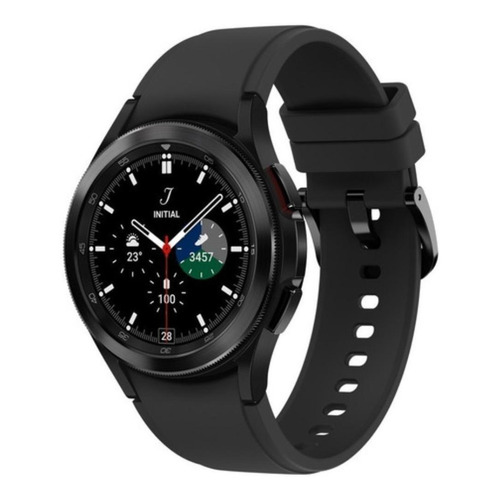 Samsung Galaxy Watch4 Classic (Bluetooth) 1.2" caja 42mm de  acero inoxidable  black, malla  black de  fluoroelastómero y bisel  black de  acero inoxidable SM-R880