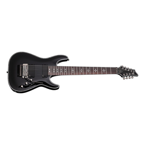 Guitarra eléctrica Schecter Hellraiser C-8 FR de caoba black brillante con diapasón de palo de rosa