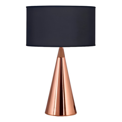 Velador Icono Con Madera Acero Y Cobre  Moderno Apto Led Lsi Negra