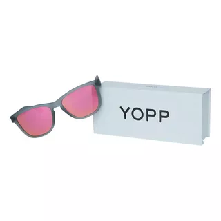 Óculos De Sol Polarizado Uv400 Mais Um Hit Cor Da Armação Cinza Cor Da Lente Rosa Espelhada