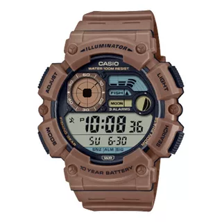 Reloj Casio Digital Ws-1500h-5av Para Hombre E-watch Color De La Correa Café Color Del Bisel Negro
