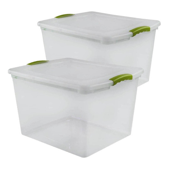 Set 2 Cajas Organizadoras Pack Organizador Plastico 45 Lts