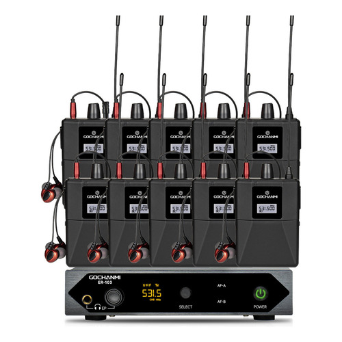 Sistema Monitoreo Gc Er103 In Ear 1 Canal Mono 10 Receptores