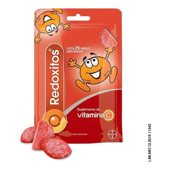 25 gomitas con vitamina C Redoxitos sabor fresa