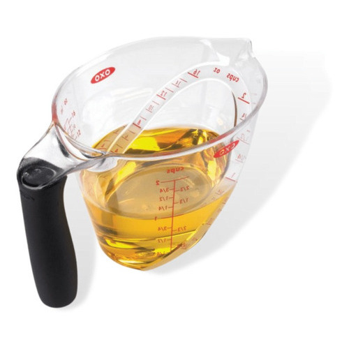 Tarro medidor de 500 ml para recetas, medidas superiores y laterales, color oxo transparente