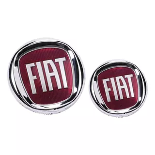 Kit 2 Emblemas Fiat Vermelho Freemont 2012/2016