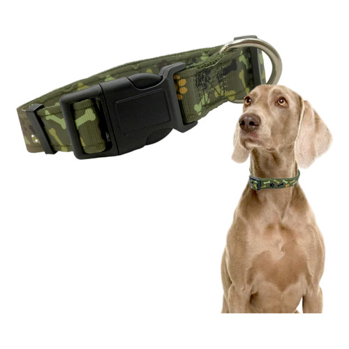 Collar Para Perros Razas Chicas Y Pequeñas Premium Ajustable Color Huesos Militar Verde