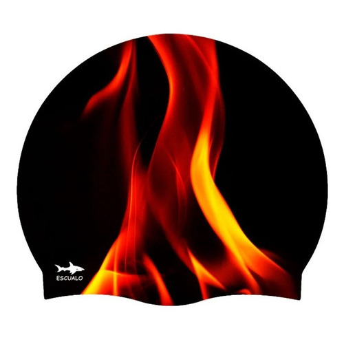 Gorra Natacion Escualo Modelo Fire Color Negro Talla Unitalla Diseño De La Tela Silicon