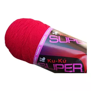 Estambre Ku-ku Super Tubo De 200 Gramos Color Rojo