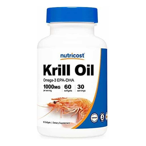 Original Nutricost Krill Oil, 1000mg, 60 Softgels, Omega 3