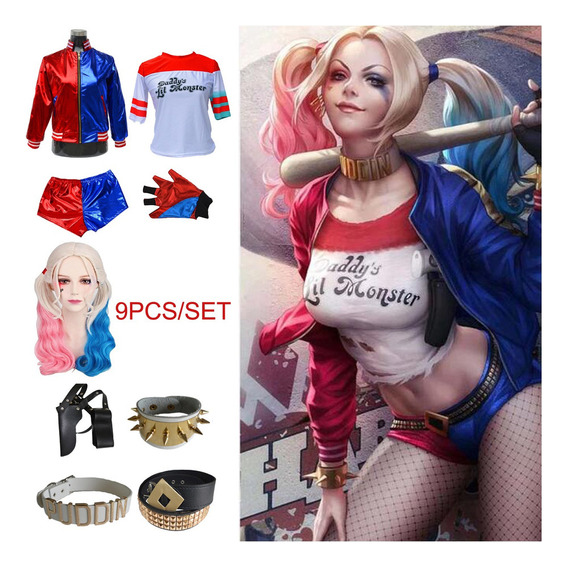 Disfraz De Harley Traje De Quinn Con Accesorios