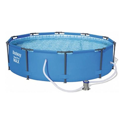 Piscina Estructural Redonda 300 X 76 Cm Con Bomba Bestway Color Azul Marino Steel Pro Max 305m X 76cm