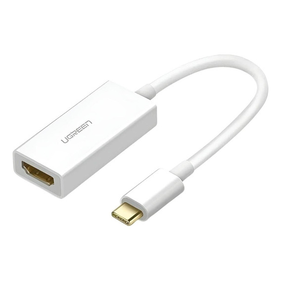 Cable adaptador Ugreen USB C macho a HDMI hembra, color blanco