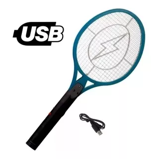 Raqueta Mata Mosquitos Moscas Recargable Usb Color Varios