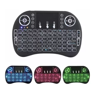 Mini Teclado Inalambrico Touchpad Iluminado Smart Tv Box Ñ Color Del Teclado Negro