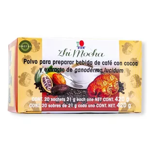 Zhi Mocha Dxn Café Ganoderma Con Cocoa 20 Sobres / 21 Gramos