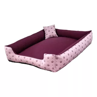 Cama Para Cachorro Grande Retangular 70x80 Direto Da Fabrica Cor Vinho Coroinhas