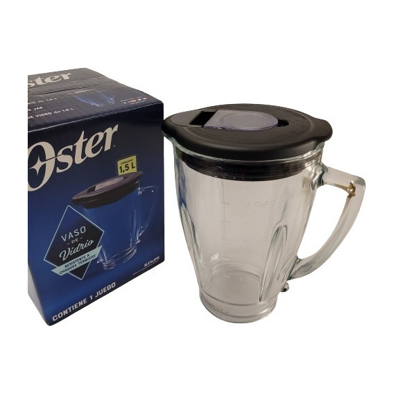 Vaso Oster Redondo + Tapa Para Licuadora Blstpyg Base Ancha 