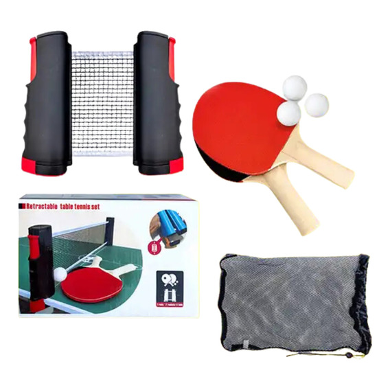 Pack X2 Paletas Ping Pong + Malla + 3 Pelotas + Estuche