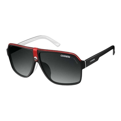 Gafas de sol Carrera 33/S con marco de plástico color negro/rojo, lente negra de plástico degradada, varilla blanca/negra de plástico