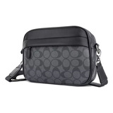 Moda Bandolera De Cuero Los Hombre Crossbody Bolso De Hombro Color Negro