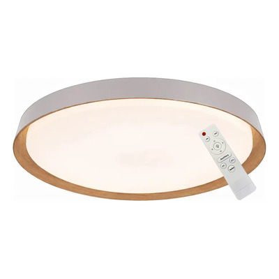 Plafon Led Nordic R Blanco Madera Moderno Cct Lda81032-bm Blanco/madera