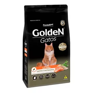 Alimento Golden Premium Especial Castrados Para Gato Adulto Sabor Salmão Em Sacola De 3kg