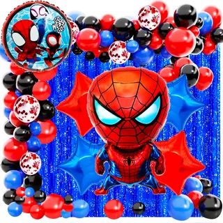 50 Art Globos Spider Man Hombre Araña Candy Bar Decoracion