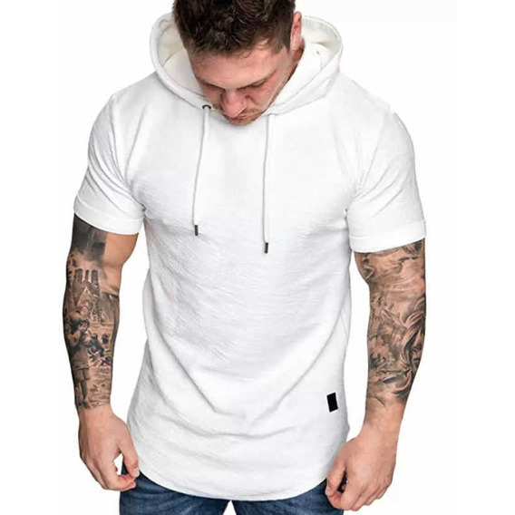 Playera Hombre Slim Fit Casual Moda Hoddie Manga Corta Gyk