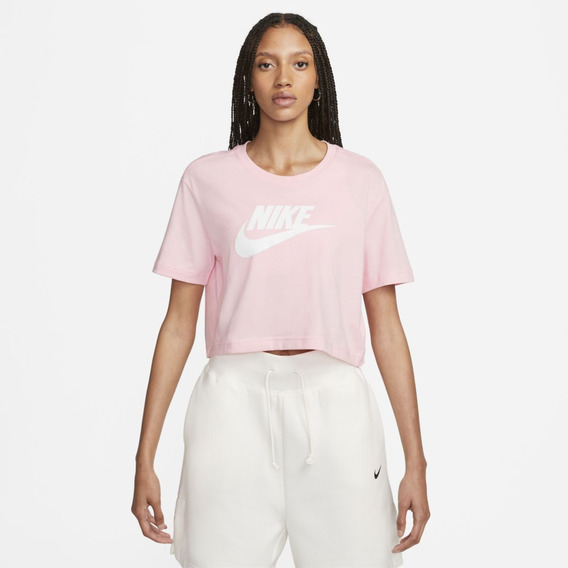 Playera Cropped Para Mujer Nike Sportswear Essential Rosa
