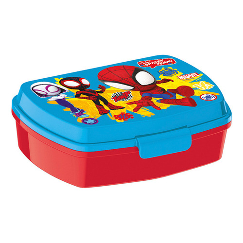 Vianda Plástica Infantil Spiderman 18 Cm Color Rojo