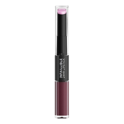 L'oréal Paris Lipstick Infallible 24hr X3 Dos Pasos Acabado Brillo Color 215 WINE O CLOCK