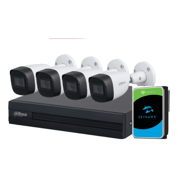 Kit 4 Camaras Bullet 5mp Audio Metalicas Dvr Wizsense 1tb