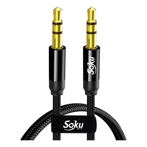 Conector audio jack 3.5 mm estereo macho Negro