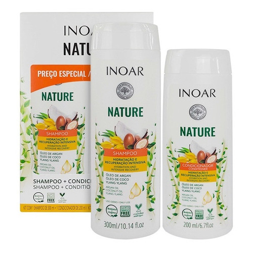  Kit Duo Shampoo Acondicionador Nature Hidratación Inoar