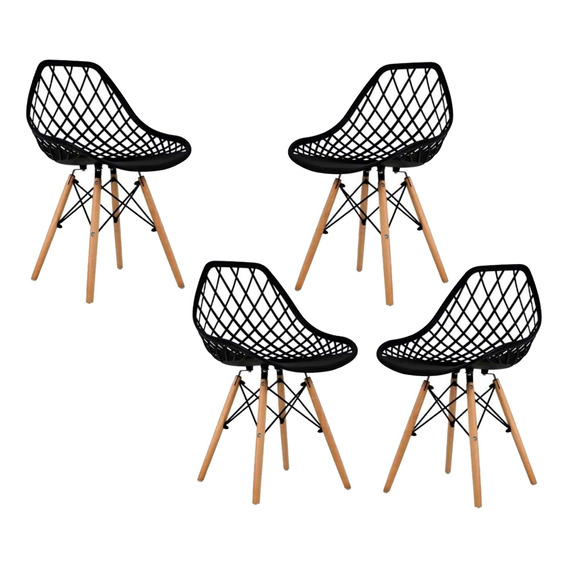 Set De 4 Sillas Diseño Red Tipo Eames Modernas Minimalistas