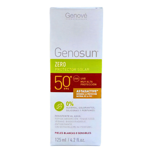 Genové Genosun Zero Protector Solar 50+ Astaxactive 125ml
