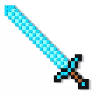 Espada De Diamante 2d 26cm X 9cm - Minecraft - Pix Brix 