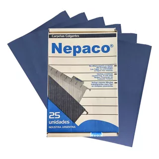 Carpeta Colgante De Color Azul Nepaco Pack X25 Und 