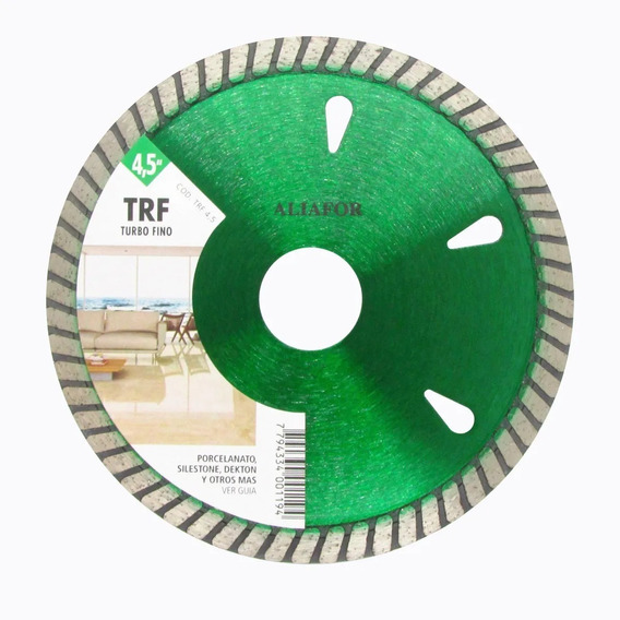 Disco De Corte Aliafor Turbo Fino 115mm X 1.2mm Verde X 1 Un