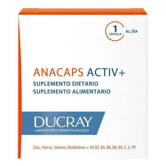 Anacaps Ducray Active+  Anticaída De Cabello En Cápsulas X30