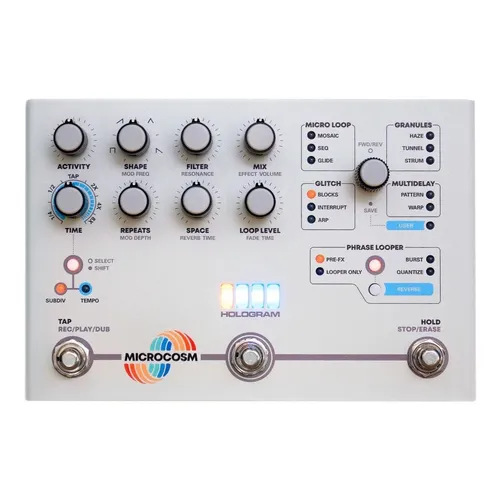 誠実 Pedal de efeito Hologram Electronics Microcosm branco ギター