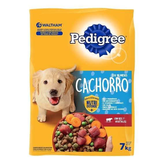 Alimento para cachorros Pedigree con res y vegetales de 7kg