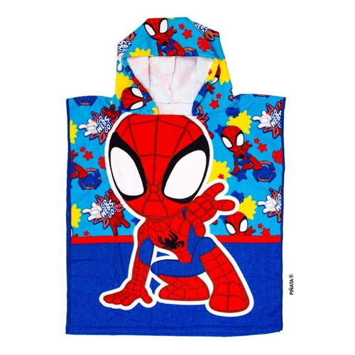 Poncho De Toalla Toallon Con Capucha Disney Piñata Manias Color Spidey Hombre Araña