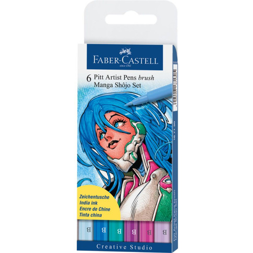 Rotuladores Pitt Artist Pen Faber-castell X6 Uds Manga Shôjo