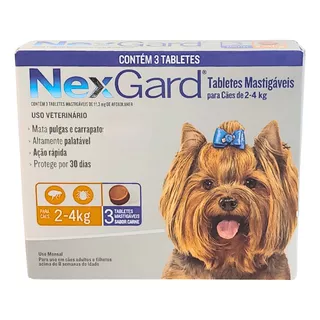 Nexgard Antipulgas E Carrapatos Comprimidos Para Cão De 2kg A 4kg 3 Comprimidos Boeringer Ingelhein